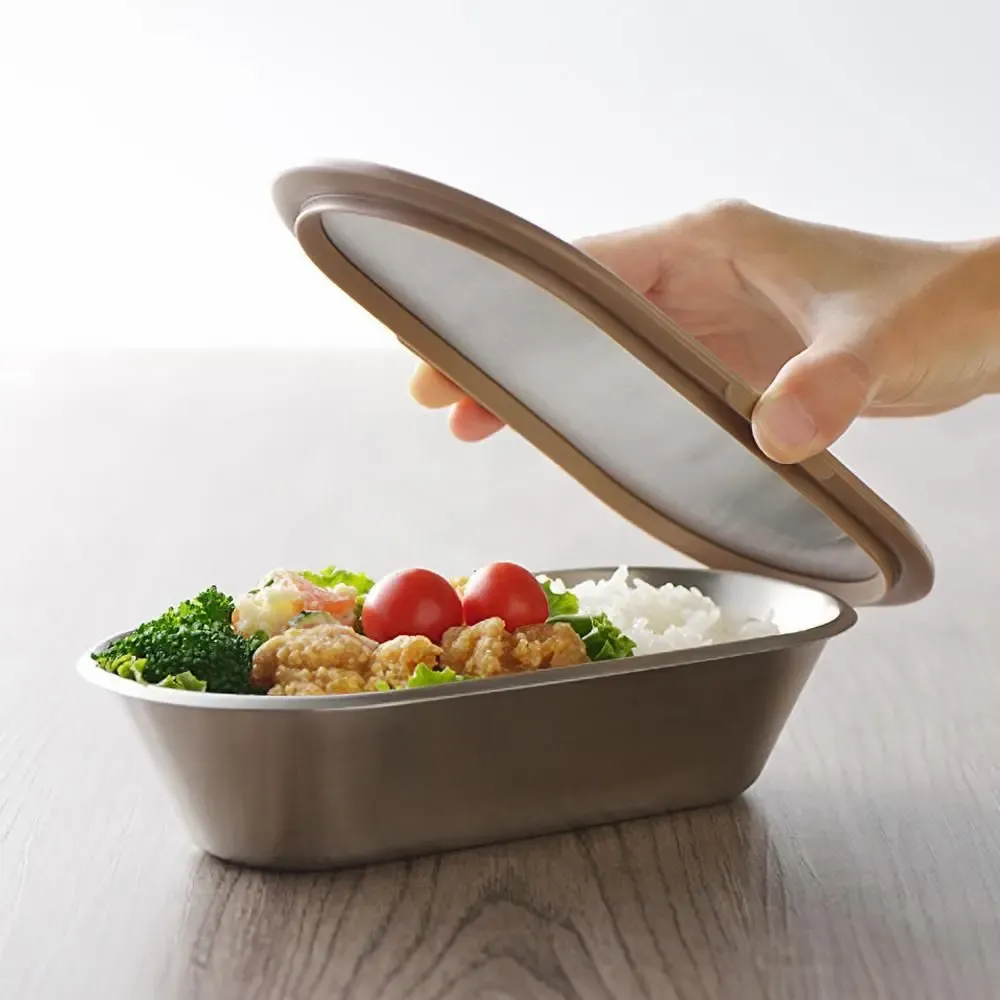 Ustensiles de cuisine - Bento Box silicone Brown fermeture à Band collection Aikata /Yoshikawa - ABINGPLUS