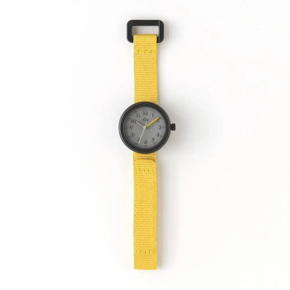 Children's fashion - Mustard children's watch (strap) /Black-Gray (case) 32 mm - ABINGPLUS