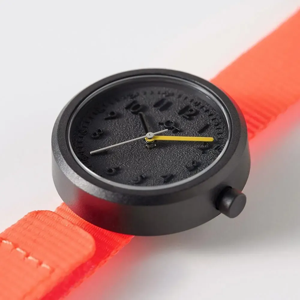 Children's fashion - Neon Orange Kids Watch (strap) /Black (case) 32mm/YOT WATCH - ABINGPLUS