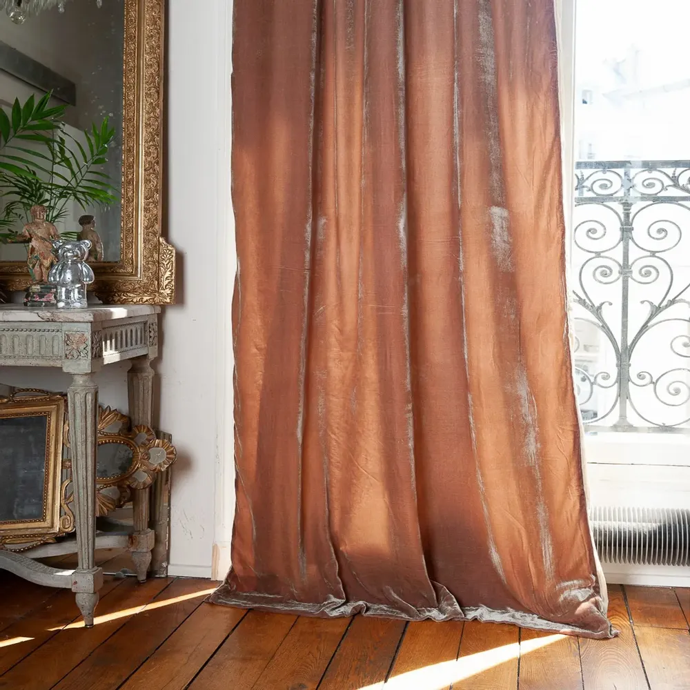 Rideaux et voilages - FORTUNA Rideau 110x300 cm TAUPE - EN FIL D'INDIENNE...