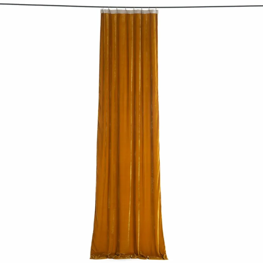 Rideaux et voilages - FORTUNA Rideau en velours de soie 110x300 cm TABAC - EN FIL D'INDIENNE...