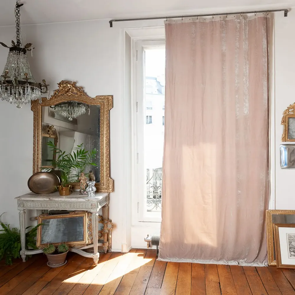 Rideaux et voilages - FORTUNA Rideau en velours de soie 110x300 cm FORTUNA BEIGE - EN FIL D'INDIENNE...