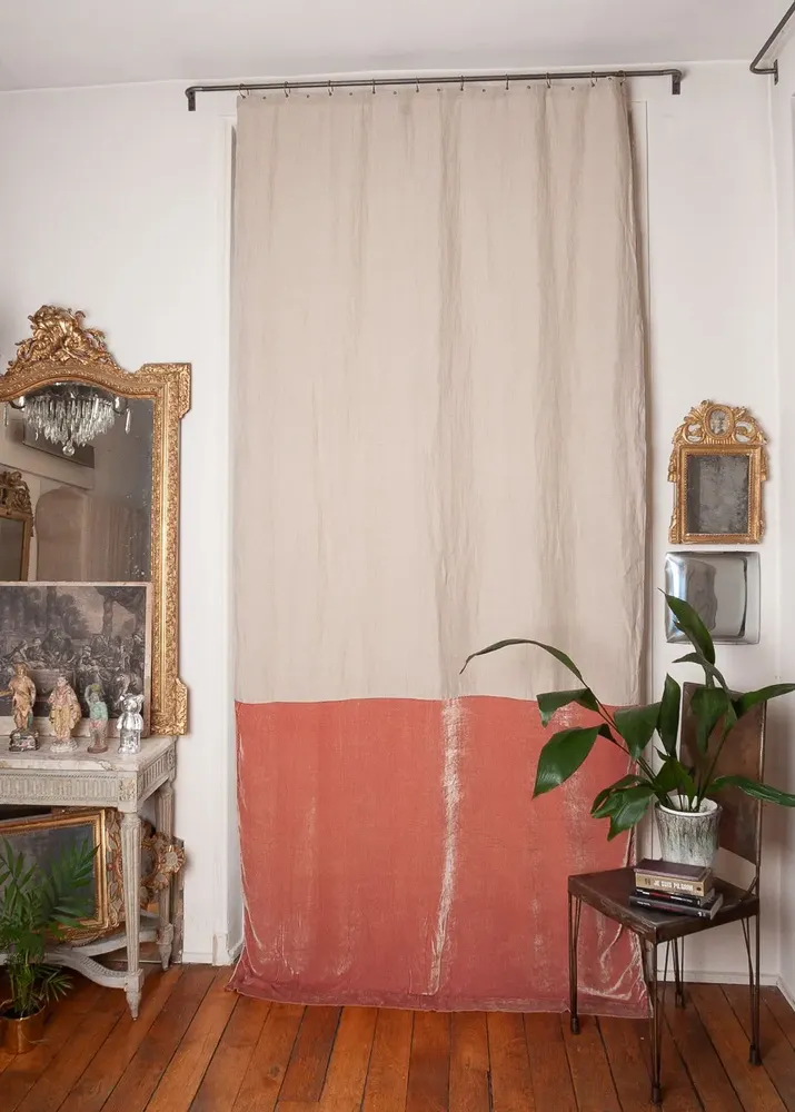 Curtains and window coverings - Fortuna Duo Curtain 140X300 Cm Peche - EN FIL D'INDIENNE...