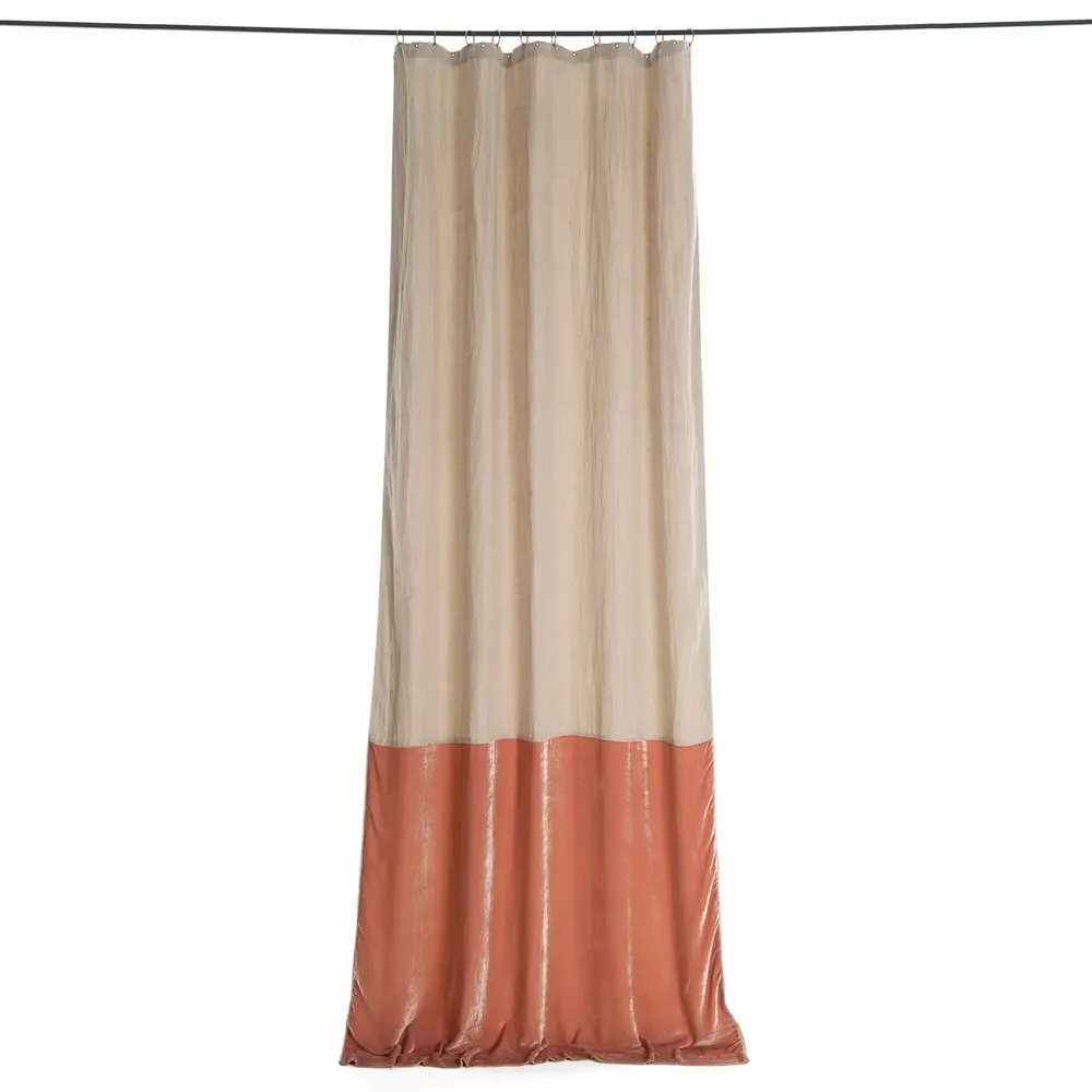 Curtains and window coverings - Fortuna Duo Curtain 140X300 Cm Peche - EN FIL D'INDIENNE...