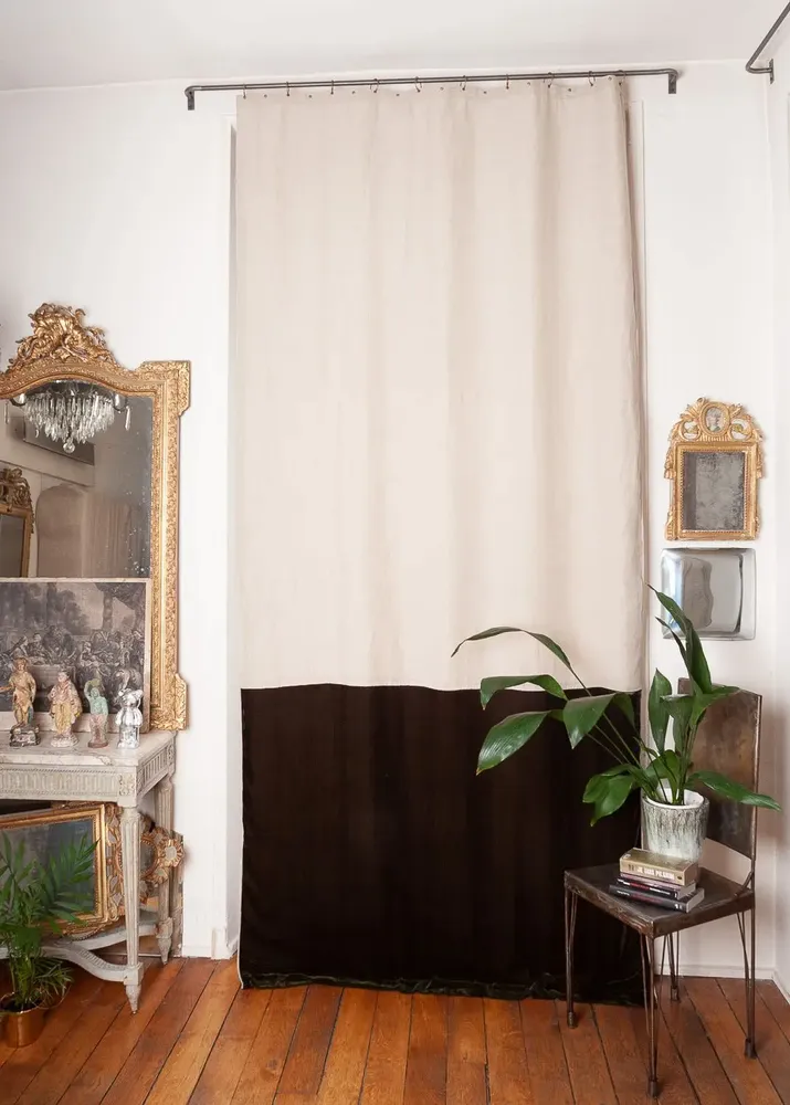 Curtains and window coverings - Fortuna Duo Curtain 140X300 Cm Olive Noire - EN FIL D'INDIENNE...