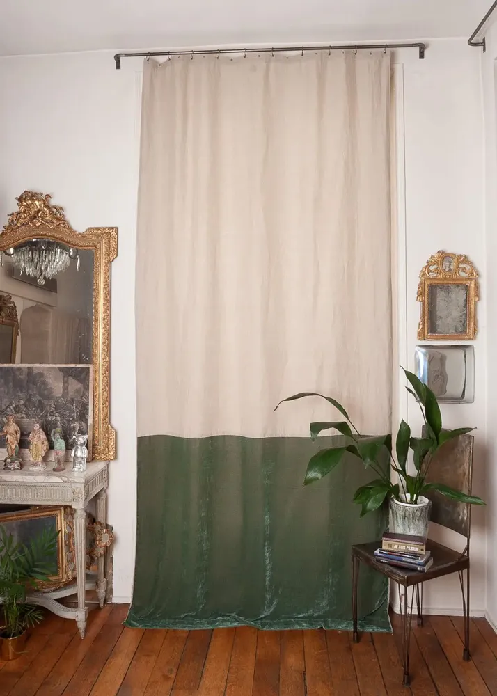 Rideaux et voilages - FORTUNA DUO Rideau 140x300 cm CELADON - EN FIL D'INDIENNE...