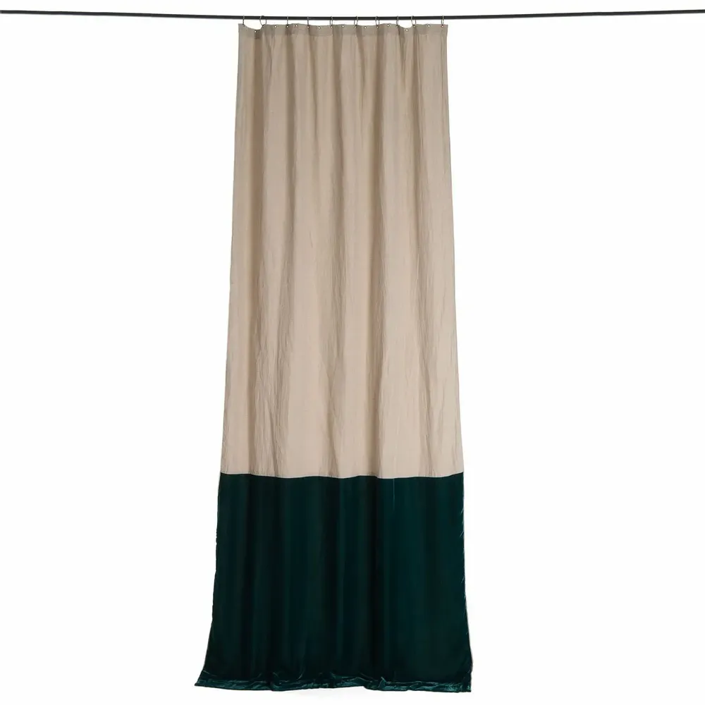 Rideaux et voilages - FORTUNA DUO  Rideau en velours de soie et lin 140x300 cm CANARD - EN FIL D'INDIENNE...