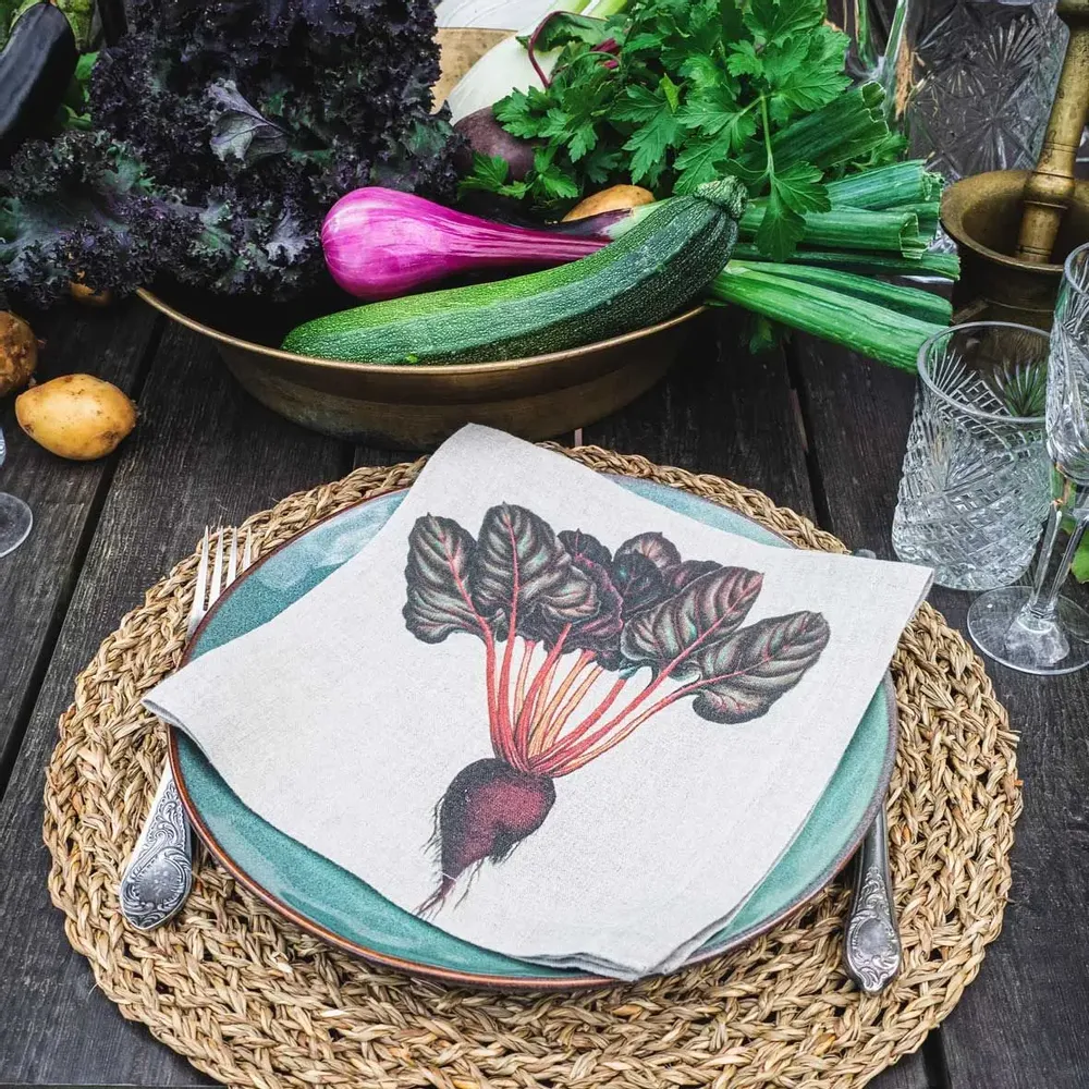 Serviettes - Serviettes  en lin lavé │ Le Légumes - LINOROOM 100% LINEN TEXTILES