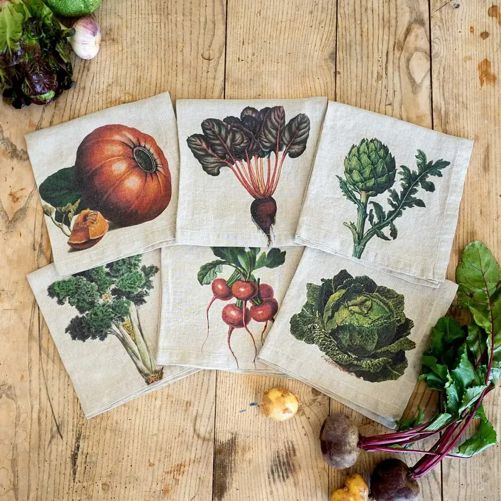 Serviettes - Serviettes  en lin lavé │ Le Légumes - LINOROOM 100% LINEN TEXTILES