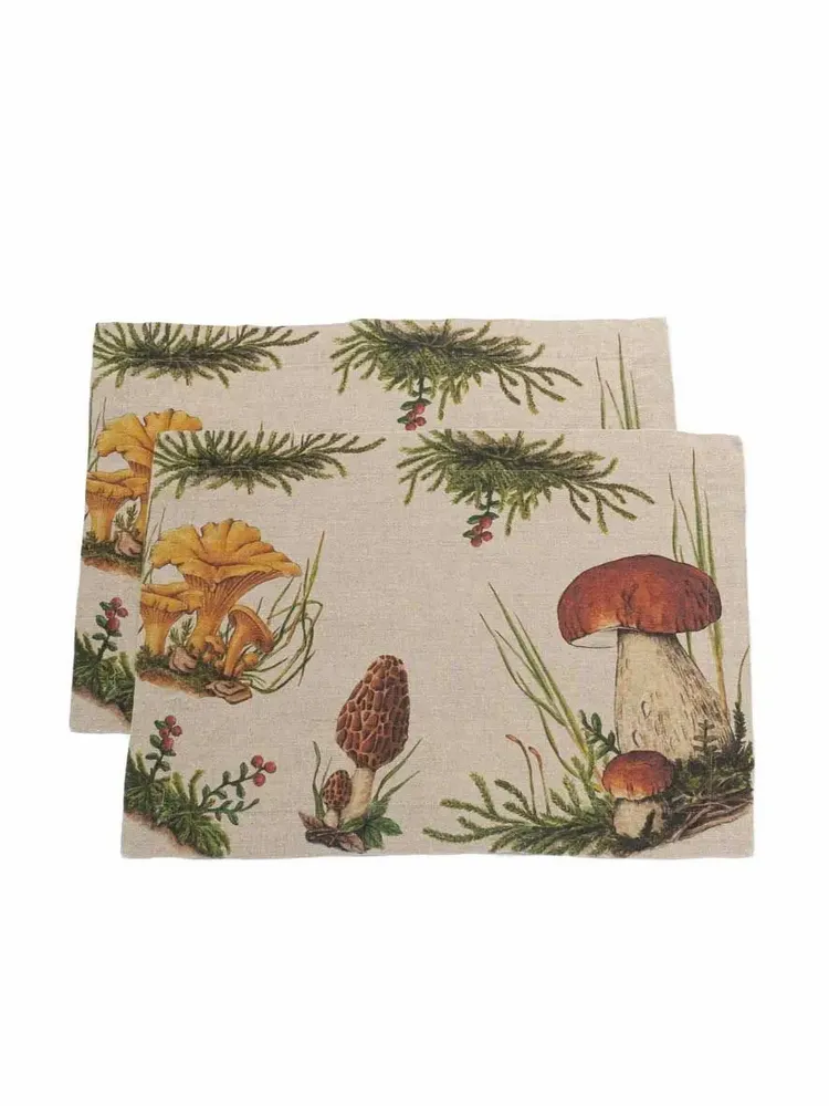 Table linen - Linen Placemats │ MUSHROOM - LINOROOM 100% LINEN TEXTILES
