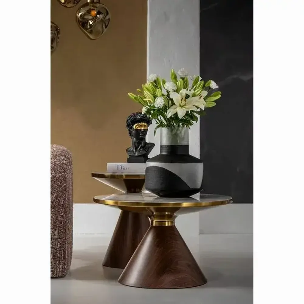 Coffee tables - Coffee Table Cono Ceramic Ø70cm - KARE DESIGN