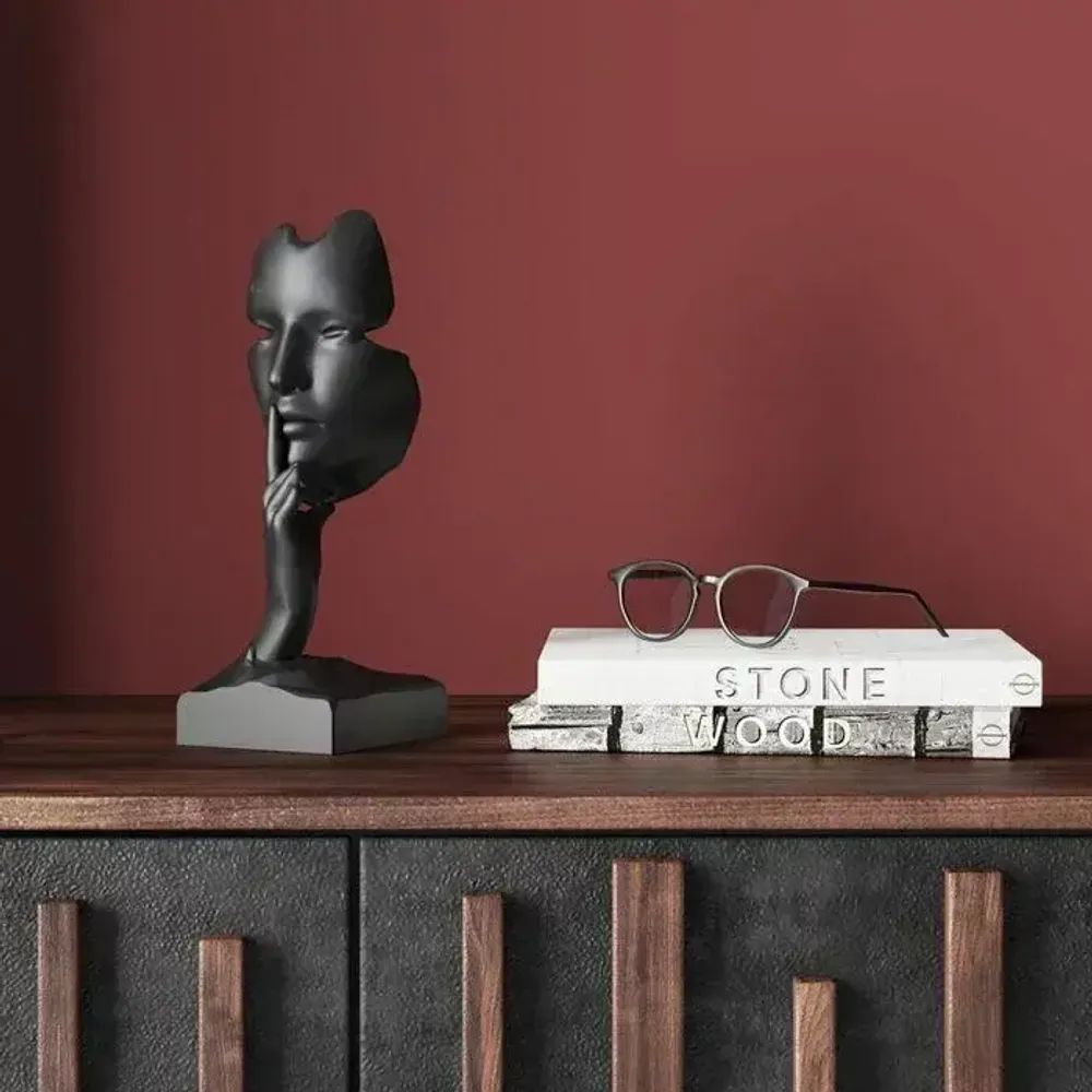 Decorative objects - Deco Object Quiet Face Black 31cm - KARE DESIGN