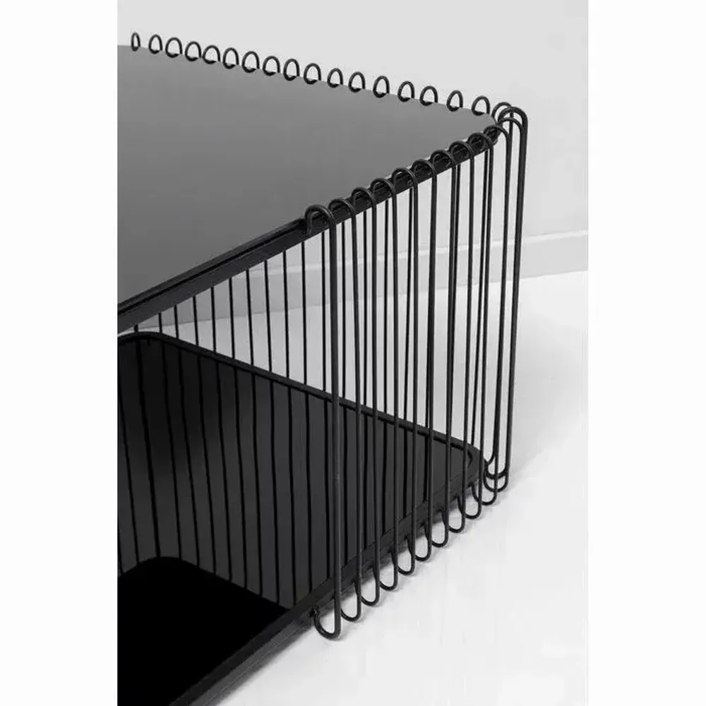 Coffee tables - Coffee Table Wire Double Black 120x60cm - KARE DESIGN