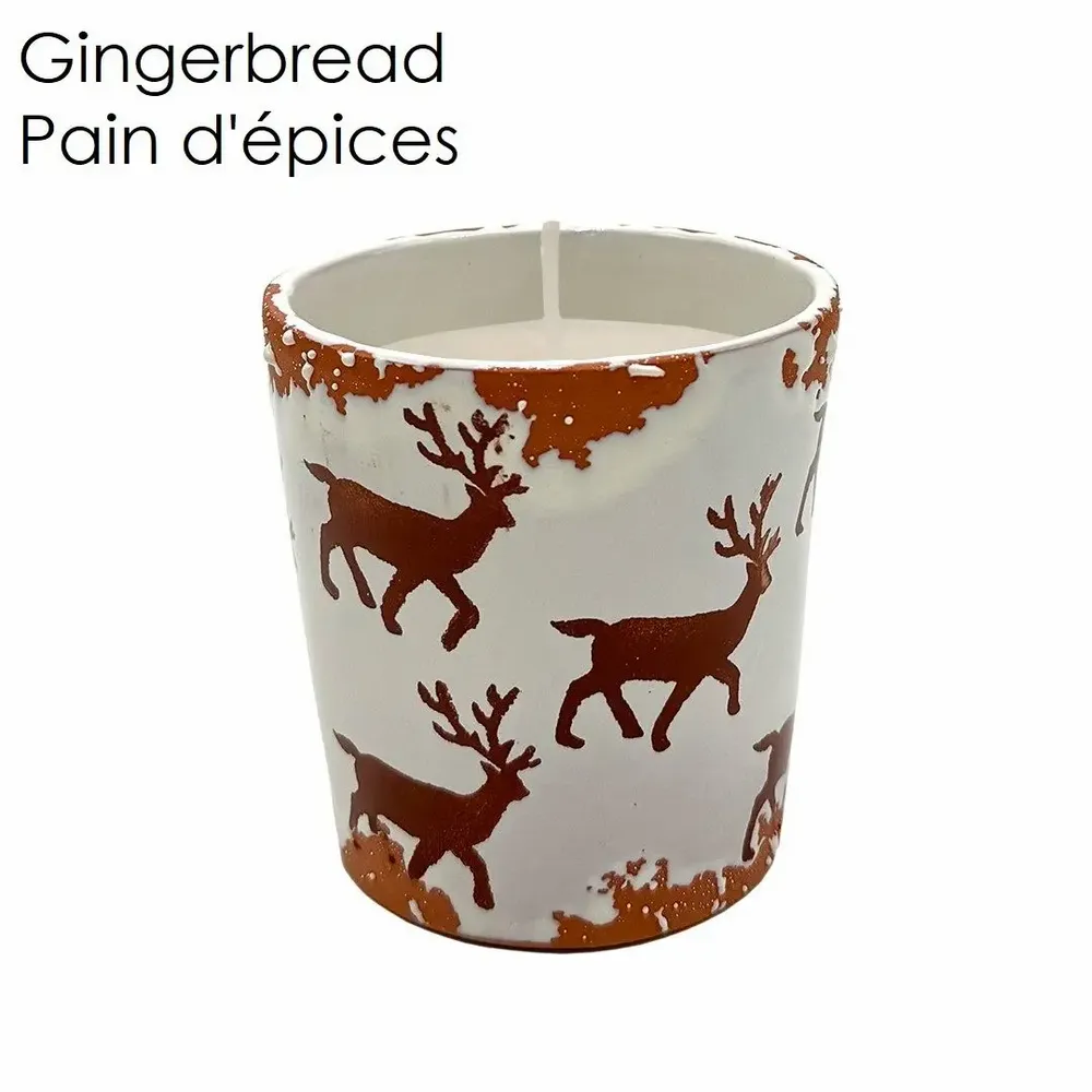 Bougies - Bougie parfumée en céramique représentant un renne de Noël taille M - WAX DESIGN - BARCELONA