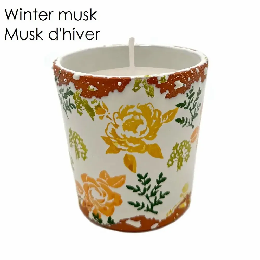 Candles - Winter Flowers Ceramic Scented Candle Size M - WAX DESIGN - BARCELONA