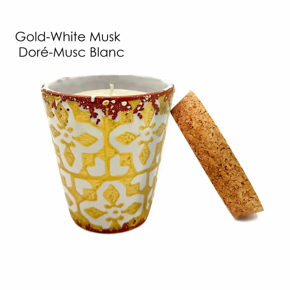 Bougies - Bougie parfumée en céramique Mosaic style métallique taille S - WAX DESIGN - BARCELONA