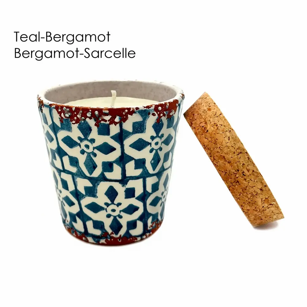 Bougies - Bougie parfumée en céramique mosaïque taille M - WAX DESIGN - BARCELONA