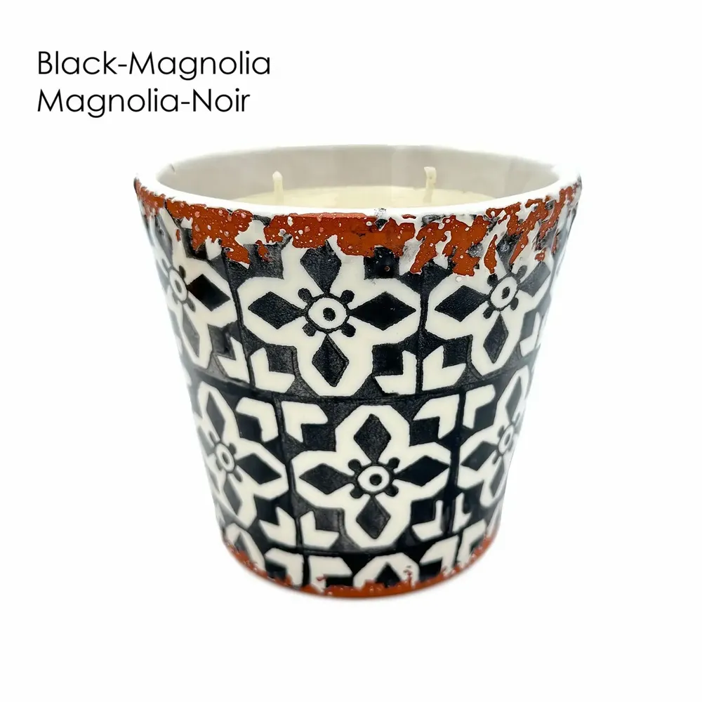 Bougies - Bougie parfumée en céramique mosaïque taille L - WAX DESIGN - BARCELONA