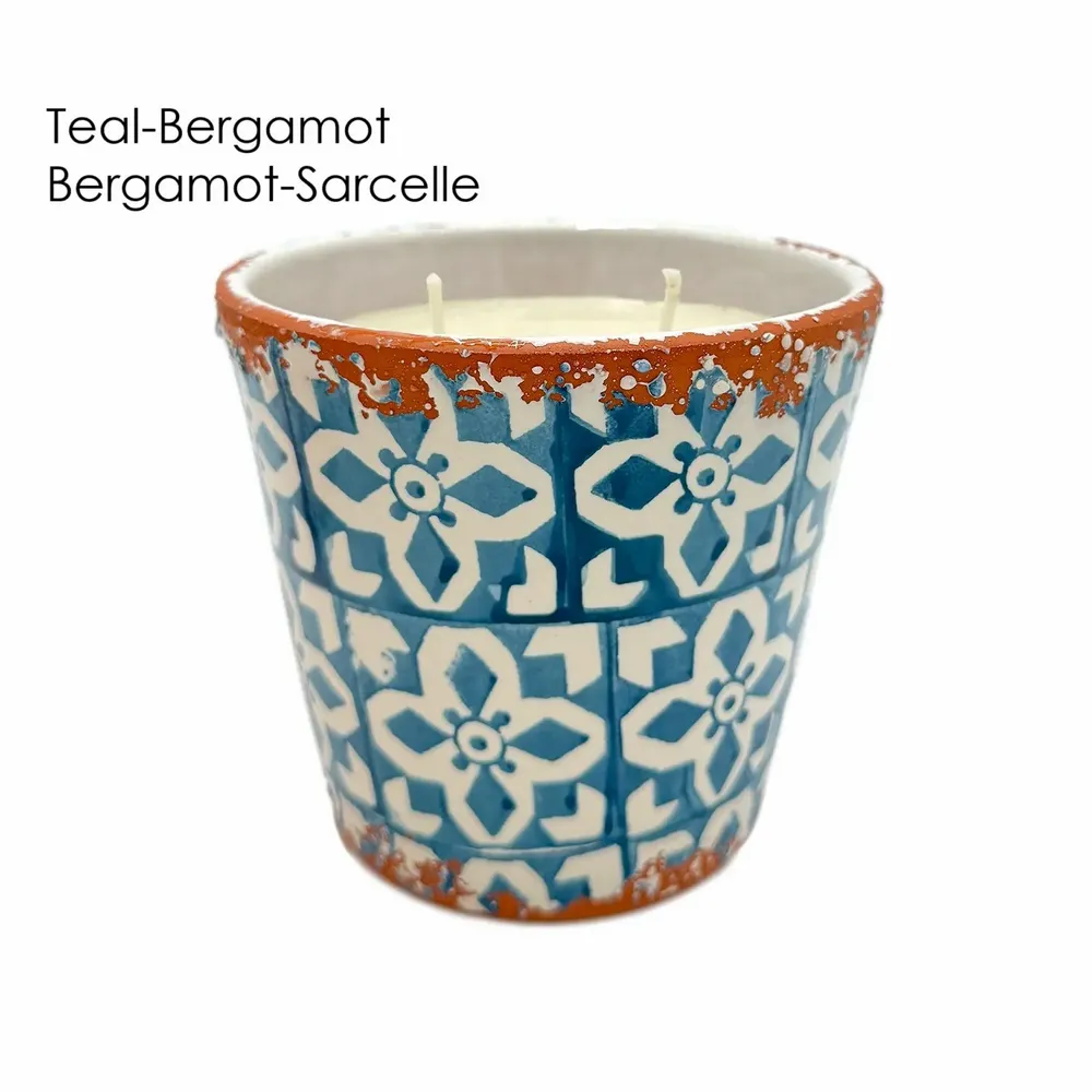 Bougies - Bougie parfumée en céramique mosaïque taille L - WAX DESIGN - BARCELONA