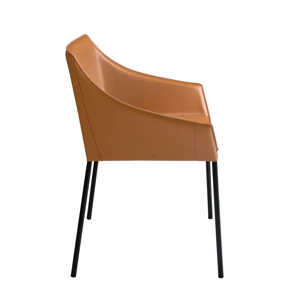 Chaises - Chaise en simili cuir marron - ANGEL CERDÁ