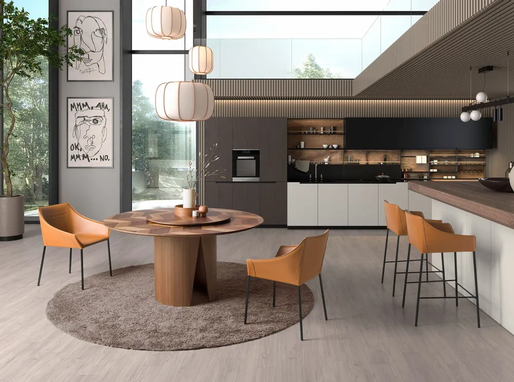 Chaises - Chaise en simili cuir marron - ANGEL CERDÁ