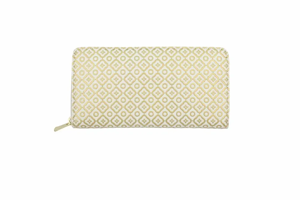 Petite maroquinerie - YASIMA INDEN Jalon rond ／ emblématique ／ or sur blanc - YASIMA