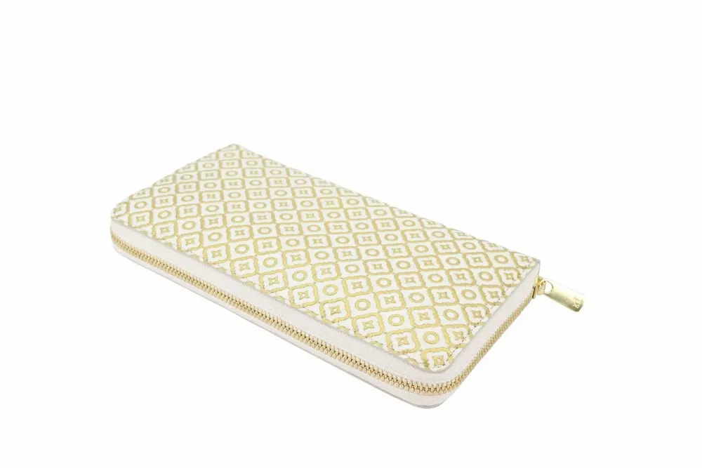 Petite maroquinerie - YASIMA INDEN Jalon rond ／ emblématique ／ or sur blanc - YASIMA