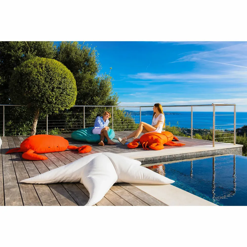 Outdoor space equipments - Outdoor floating crab pouf with red removable cover - MX HOME