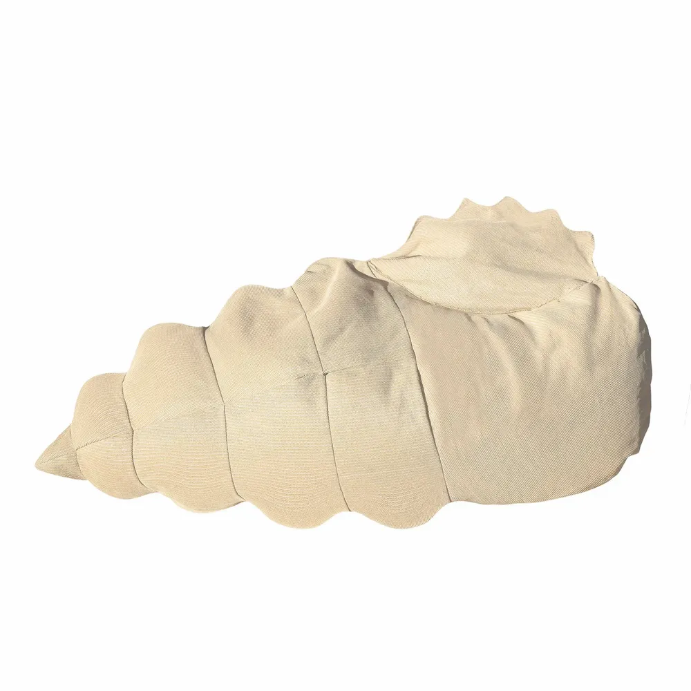 Equipements espace extérieur - Pouf coquillage extérieur déhoussable en tissu effet raphia - MX HOME