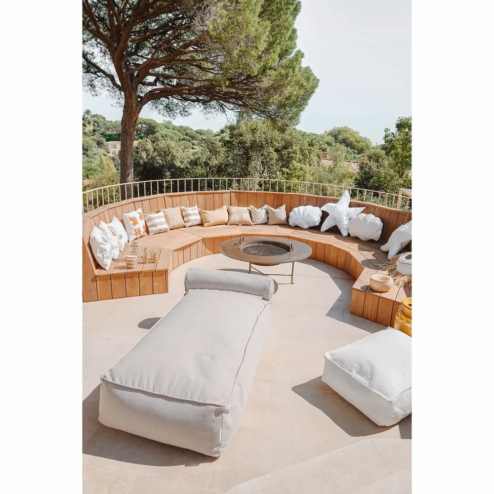 Transats - Transat extérieur flottant déhoussable en tissu effet lin - MX HOME