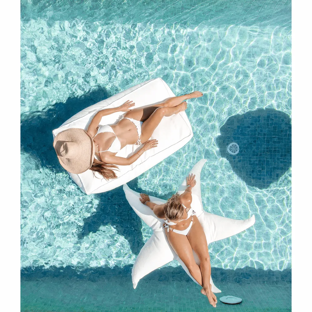 Transats - Bain de soleil extérieur flottant déhoussable blanc - MX HOME