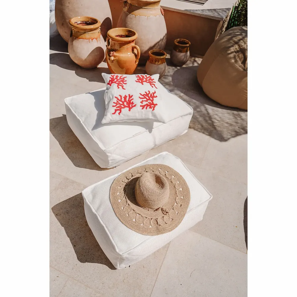 Equipements espace extérieur - Coussin de sol extérieur déhoussable blanc M - MX HOME