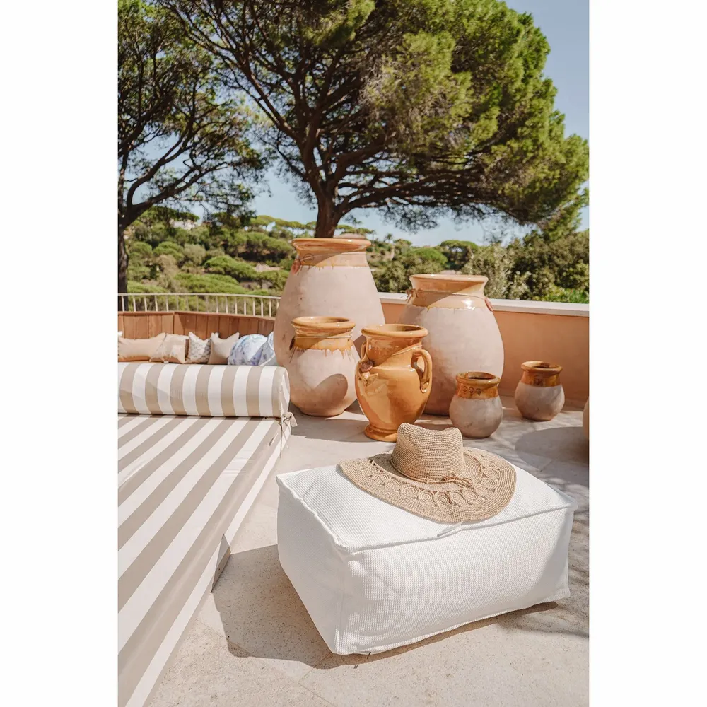 Equipements espace extérieur - Coussin de sol extérieur déhoussable blanc M - MX HOME