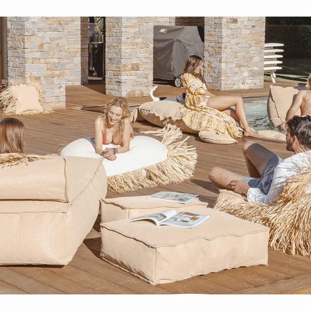 Outdoor space equipments - Outdoor floor cushion in raffia effect fabric M - MX HOME