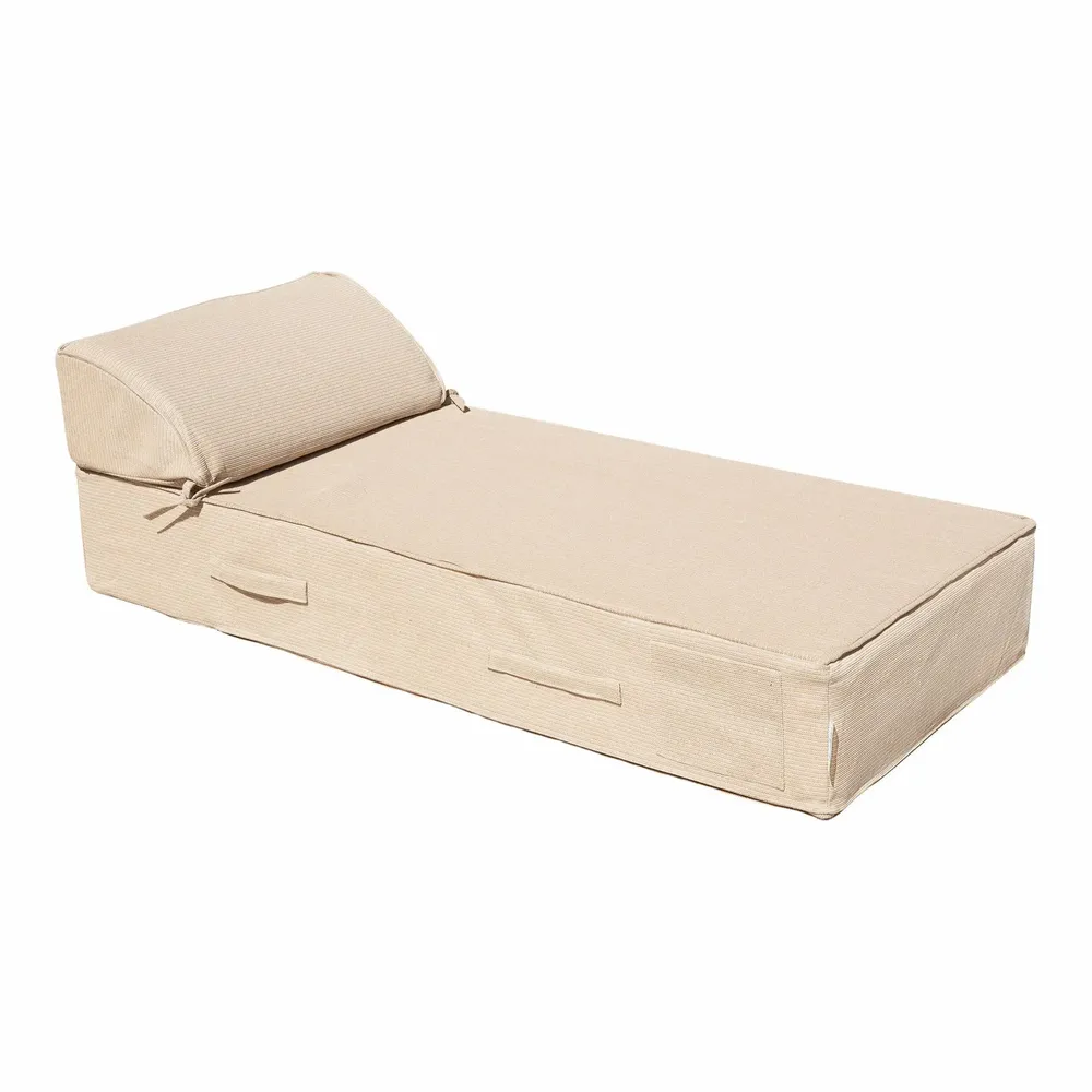 Outdoor space equipments - 1-seater outdoor foam sun lounger with raffia effect - MX HOME