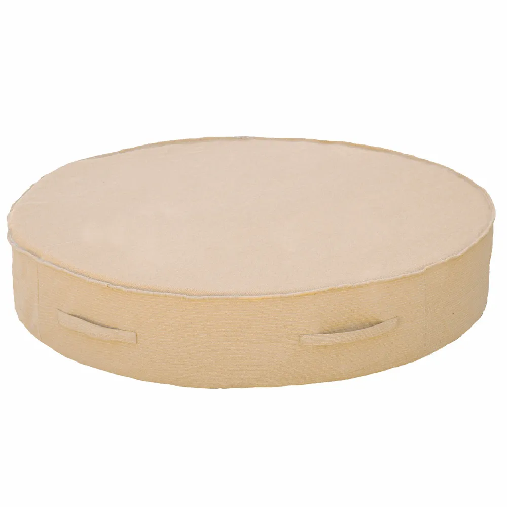 Equipements espace extérieur - Lit bain de soleil extérieur en mousse rond effet raphia - MX HOME