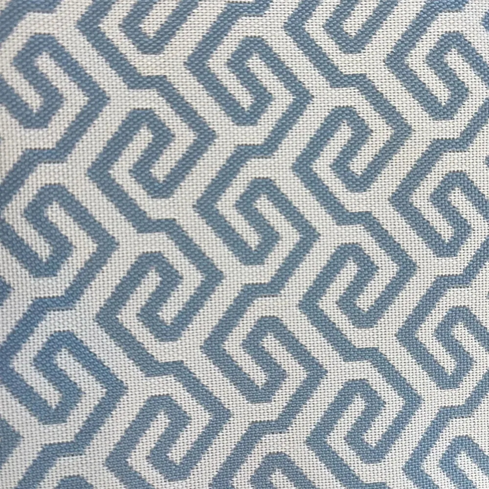 Equipements espace extérieur - Lit bain de soleil extérieur en mousse 2 places blanc a motif bleu - MX HOME