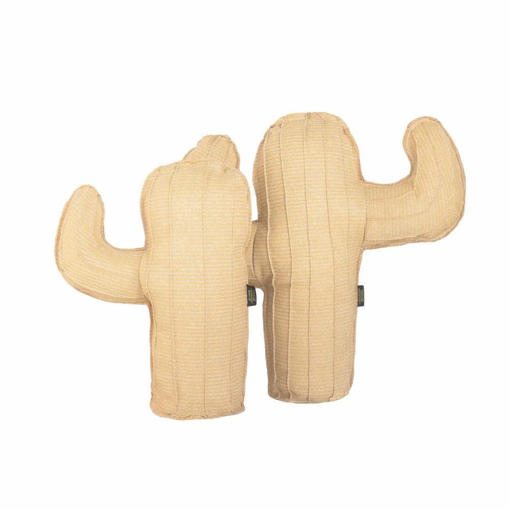 Outdoor decorative accessories - Set of cactus outdoor cushion with raffia effect - MX HOME