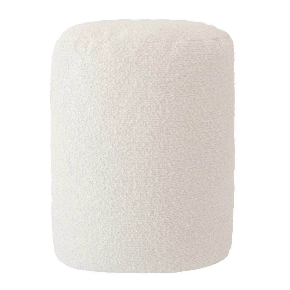 Lawn chairs - Cream white terry ottoman pouf - MX HOME