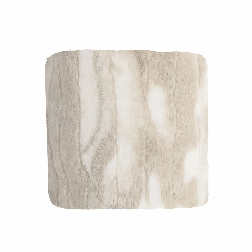 Outdoor decorative accessories - Beige and white faux fur cushion - MX HOME