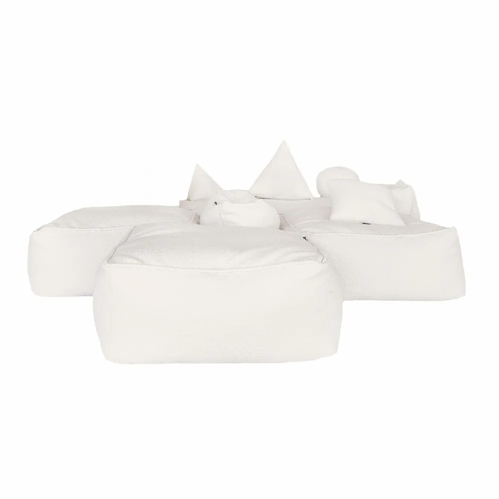 Lawn sofas   - Modular pouf sofa in French terry (4 modules) - MX HOME
