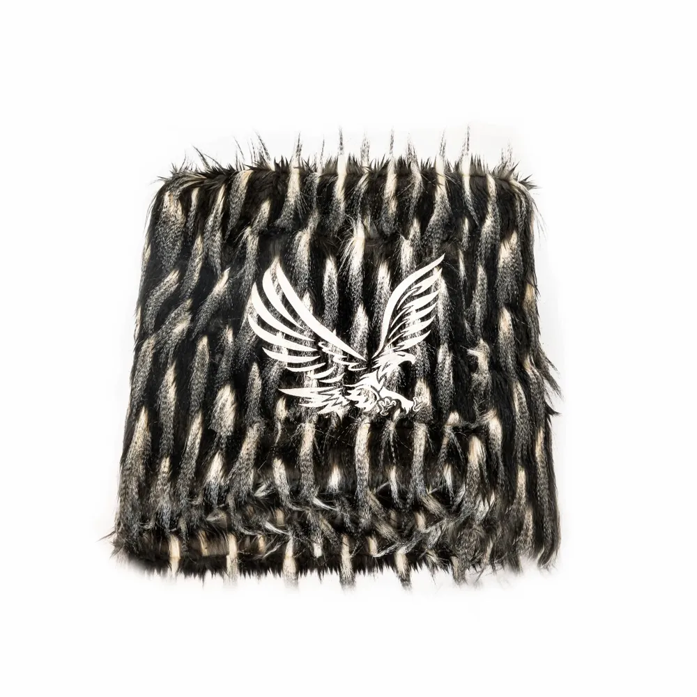 Garden textiles - Black and white embroidered faux fur throw - MX HOME