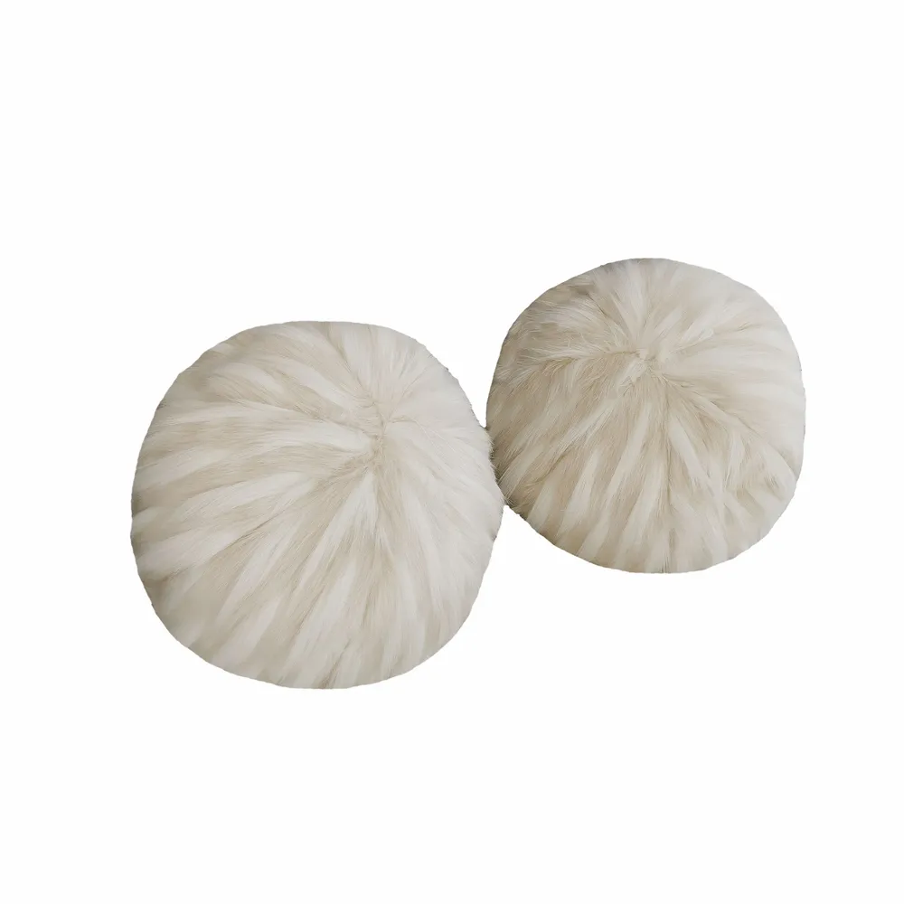 Accessoires de déco extérieure - Coussin balle en fausse fourrure blanche - MX HOME
