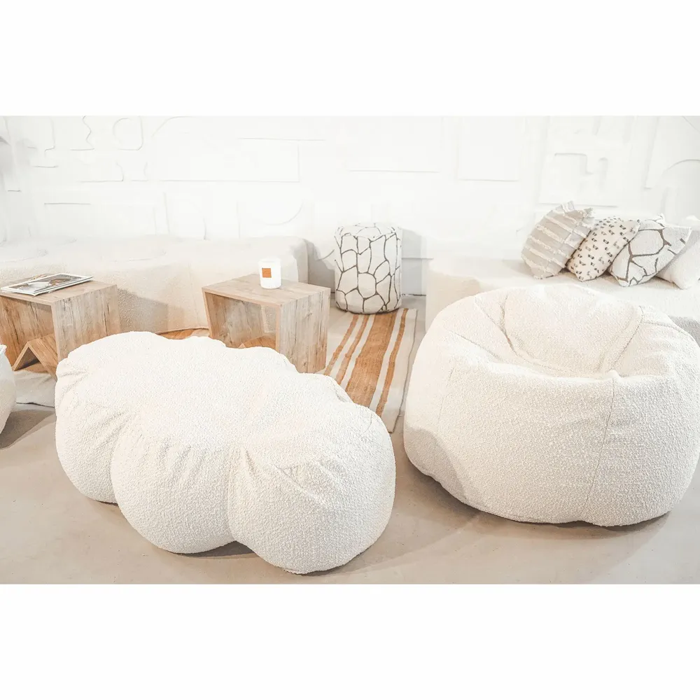 Lawn chairs - Cloud pouf with removable curly wool cover - MX HOME