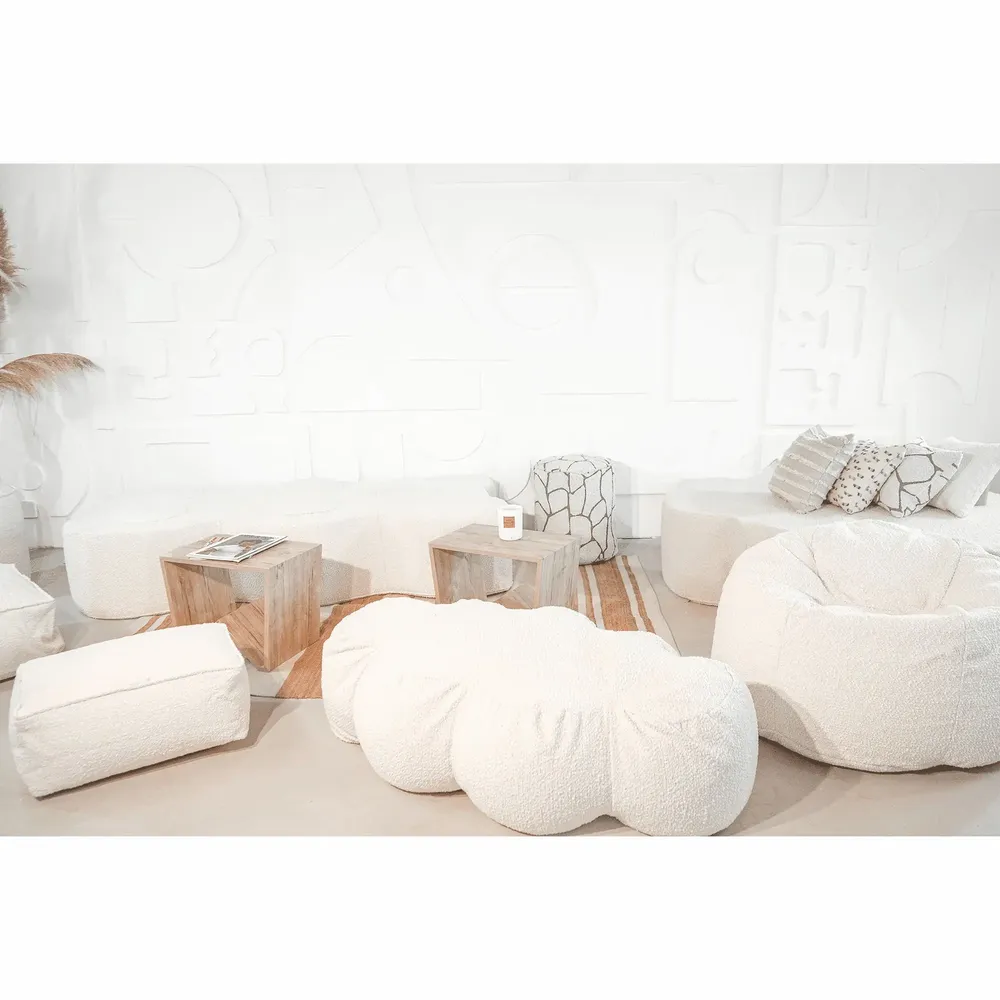 Lawn chairs - Cloud pouf with removable curly wool cover - MX HOME
