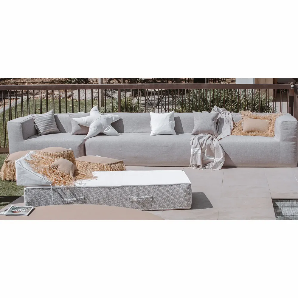 Lawn sofas   - Modular sofa - Removable cover 5/6 seats - Linen Exterior - MX HOME