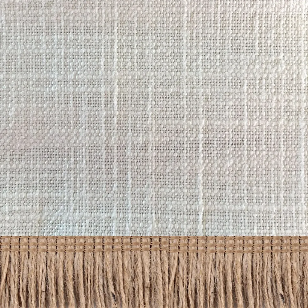 Lawn sofas   - Modular sofa - Removable 3-seater cover - Washed cotton with jute fringe - MX HOME