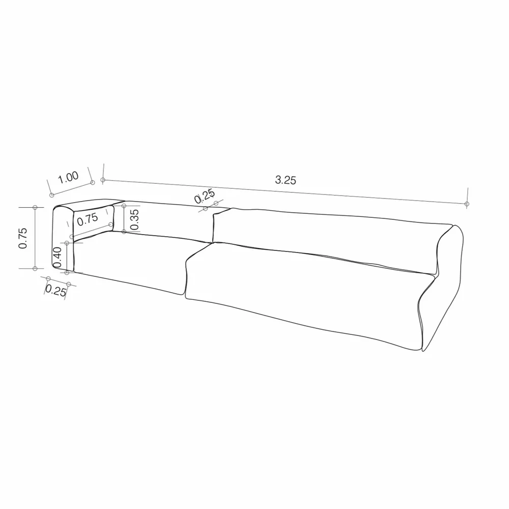 Lawn sofas   - Modular sofa - Removable 4/5 seater cover - Washed cotton with fringe - MX HOME