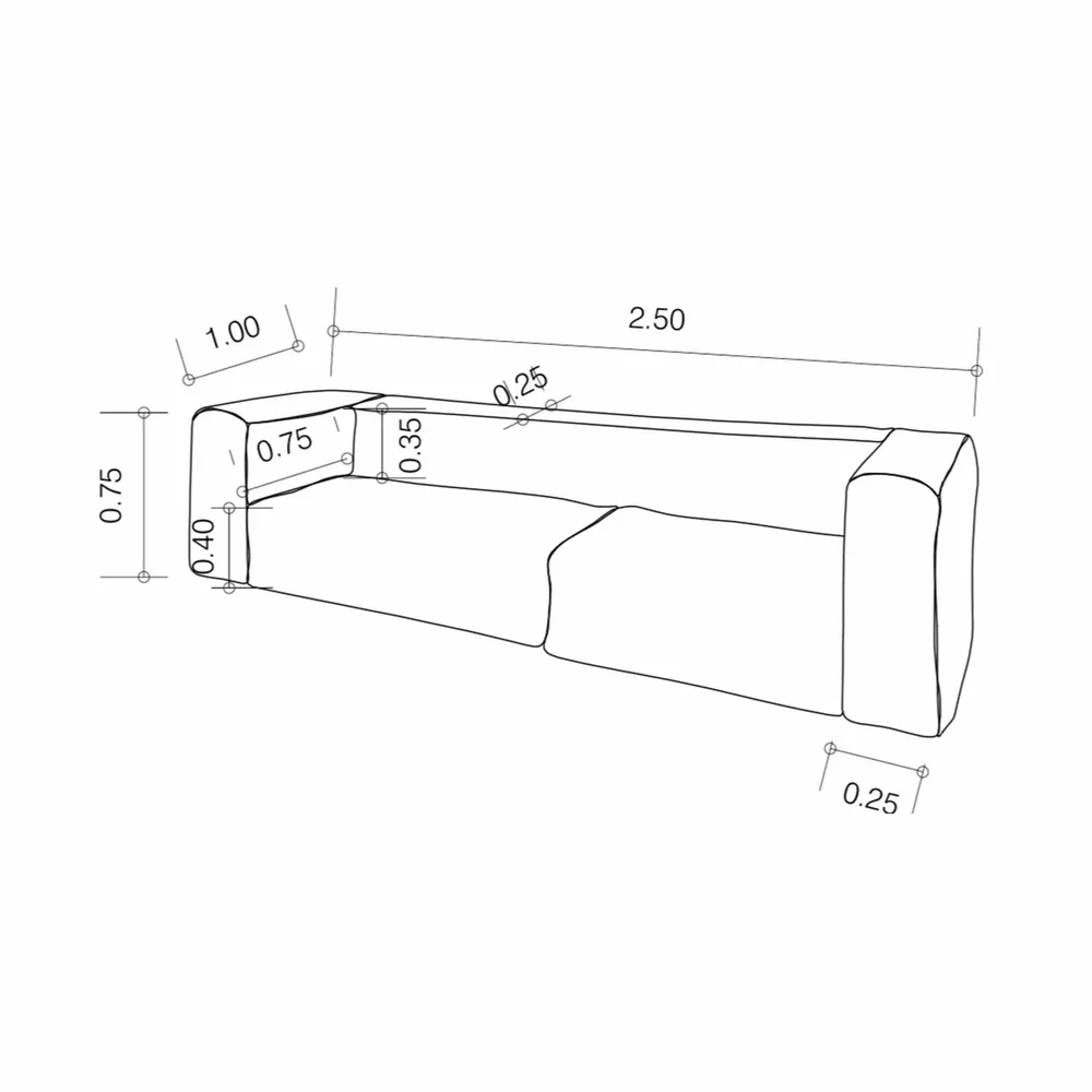 Lawn sofas   - Modular sofa - Removable 3 seater cover - Linen effect Exterior - MX HOME
