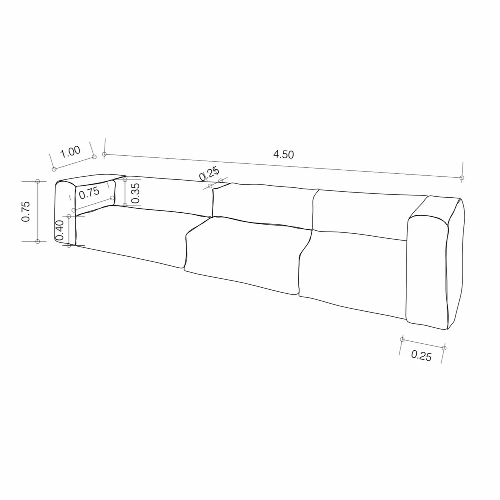 Lawn sofas   - Modular sofa - Removable 5/6 seater cover - Bouclé wool - MX HOME